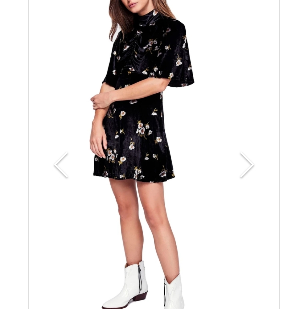 Free People Black Velvet Dress